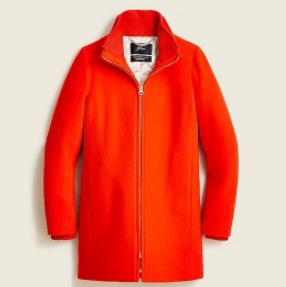 J. Crew Orangr Stadium Cloth By Nello Gori Sz 18. NWOT